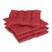 Relaxdays stoelkussen set van 4, zitkussens voor binnen & buiten, met striklintjes, 38 x 38 cm, polyester, rood