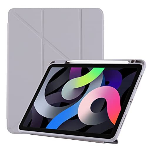 JOYLYJOME Compatibel met iPad (9,7 inch) tabletbeschermhoes, Y-vormige vouwtas met pensleuf, acrylmateriaal, grijs