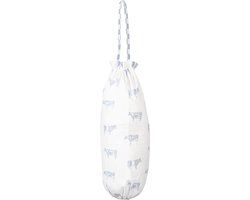 Clayre & Eef Tassenopberger - 23x48 cm - Blauw Wit Katoen Koeien