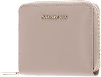 MANDARINA DUCK Leren Portemonnee Luna Zip Wallet Whitecap Gray Beige