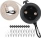 Merkloos Waslijn Uittrekbaar 8 m with 20 Clips and 10 Fixed Buckles for Camping - Travel Motorhome Caravan Gadgets Black