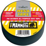 Everbuild Mammoth Mega universele ducttape - waterdicht - gemakkelijk te scheuren - binnen en buiten - zwart - 50 mm x 50 m