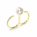 Guess Ring Dames JUBR04453JWYG54 Gouden Staal Parel
