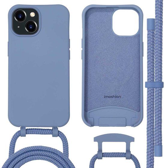 imoshion Hoesje - Geschikt voor iPhone 15 - Color Backcover met afneembaar koord geschikt voor MagSafe - Ash Blue