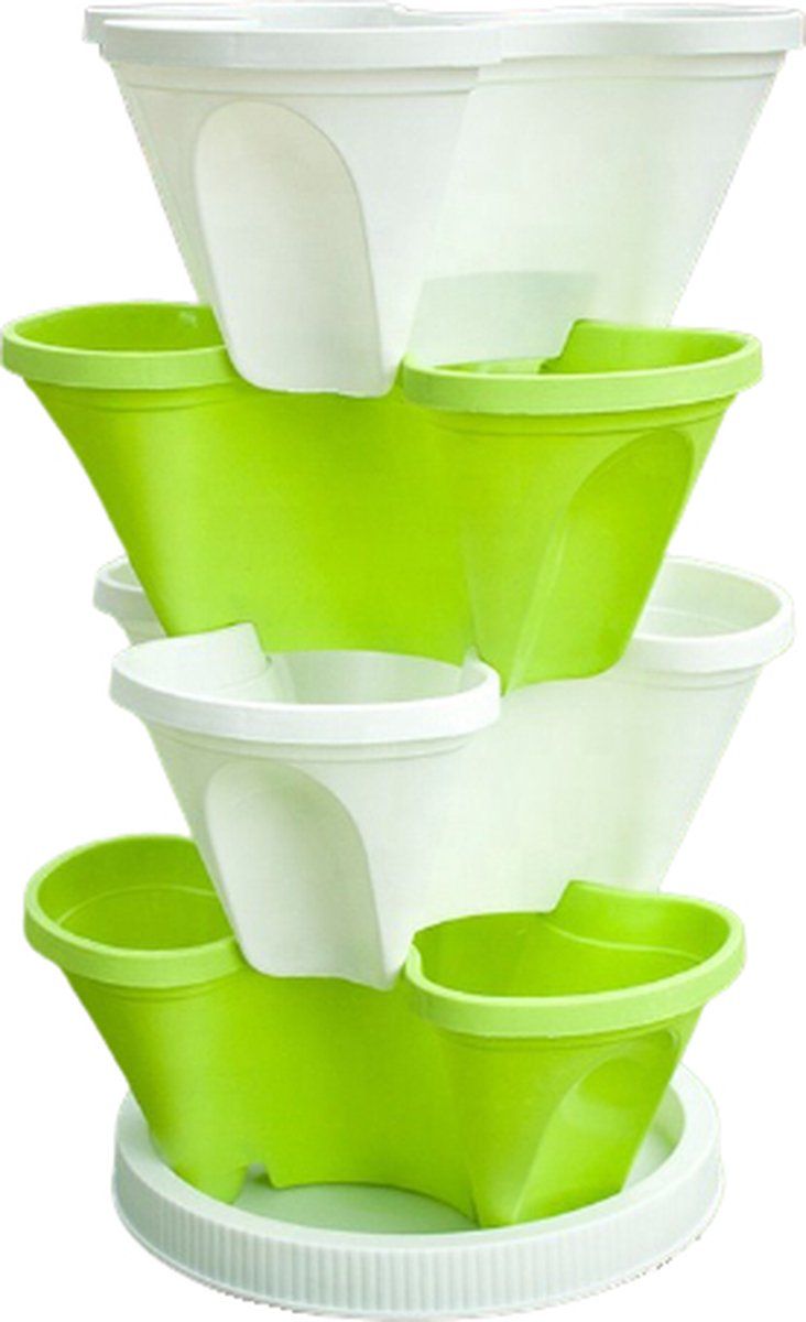 Foruse Trio plantenpot - stapelbaar - inclusief bodem - 5 niveaus - kunststof