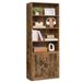 VASAGLE Bibliothèque, étagère haute à 6 niveaux avec portes, 24 x 60 x 175 cm | Unité de rangement ouverte autoportante, pour salon, bureau à domicile, salle à manger, marron vintage, Collection SIREN LBC402K01