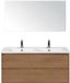 BES LED Porto Badmeubelset 120 cm - 2 Laden Honey - Keramische Wastafel Wit Slim met Spiegel