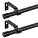 Set de 2 tringles à rideaux noires pour décoration de fenêtre