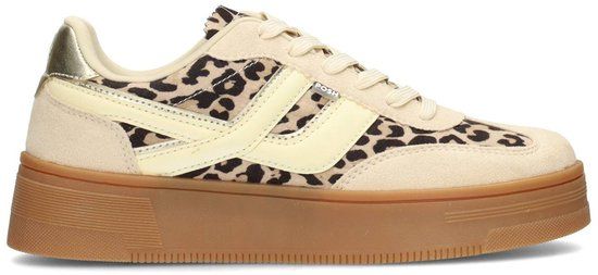 POSH by Poelman GEORGIA Dames Sneakers - Bruin met dierenprint