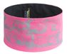 Safety Maker 44564 Omkeerbare hoofdband reflecterend, voor joggen, hardlopen, sport, hoofdband, oorwarmers heren/vrouwen met reflector roze-zwart