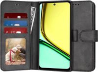 Techsuit Diary Book Wallet Case Zwart geschikt voor Realme C67 4G