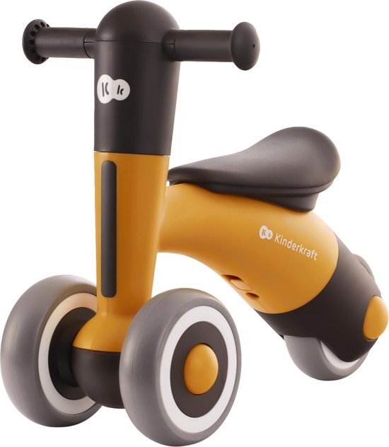 kk KinderKraft Kinderkraft MINIBI Loopfiets voor 1 jaar, leerfiets zonder pedaal, verstelbaar zadel, weegt slechts 2,1 kg, Geel