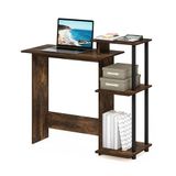 Furinno Efficient computerbureau, pc-tafel, houtmateriaal, barnsteengrenen, zwart, kunststof buizen