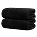 Tens Towels Set van 2 badhanddoeken, 100% katoen, 88,9 x 177,8 cm, lichter en super absorberend, oversized, sneldrogend (zwart)