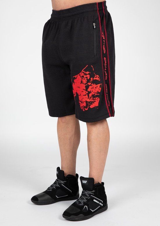 Gorilla Wear Buffalo Old School Workout Shorts - Black/Red - Men's XXL