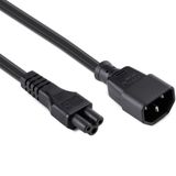 Allteq C14 naar C5 apparaatsnoer - 0.5 meter - Zwart