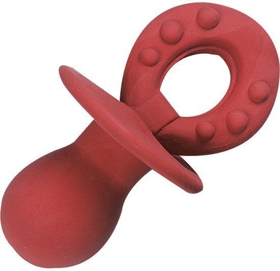 FLAMINGO - Hondenspeelgoed Latex Fopspeen - 17 cm rood