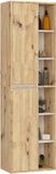 Akord Hangende Badkamerkast Kolomkast VAMI W50 met 2 Deuren en 10 Planken / Artisan Eik - Kasjmier / 50x170x30 cm
