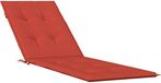 vidaXL Terrasstoelkussen - (75+105) x 50 x 4 cm - Stof - Gemêleerd - Rood