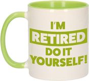 Bellatio Decorations Bol Pensioen kado mok / beker groen - I'm retired do it yourself!. - 300 ml - VUT