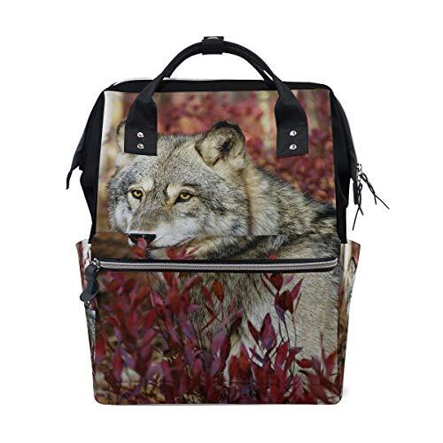 MONTOJ Fox In Red Leaves Patroon canvas Reistas Campus Rugzak