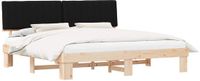 vidaXL Bedframe met Gevoerde Hoofdbord Zwart 200 x 200 cm