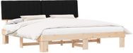 vidaXL Bedframe met Gevoerde Hoofdbord Zwart 200 x 200 cm