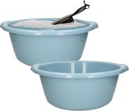 Plasticforte Afwasbak teil - 2x - 20 liter - lichtblauw - kunststof - 50 x 47 x 19,5 cm
