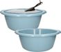 Plasticforte Afwasbak teil - 2x - 20 liter - lichtblauw - kunststof - 50 x 47 x 19,5 cm