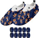 FEROCITY Schoenovertrekken - Antislip, herbruikbaar - Unisex - Kinder - EU 31-37, 5 paren - Polyester - Vossen
