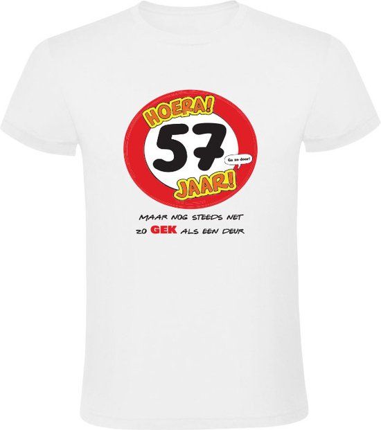 Sol's Hoera 57 jaar! Heren T-shirt - Wit - XL