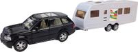 Happy People Auto Met Caravan 28 Cm Pullback Zwart/wit