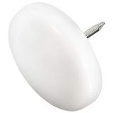 Adsamm® 32 x kunststof glijders met spijker/wit/Ø 30 mm/rond/meubelglijders met spijker/meubel- en vloerglijders