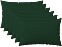 vidaXL Kussensloop Donkergroen Katoensatijn 30 x 50 cm (6 stuks)