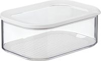 Mepal Modula Kaasbox voor koelkast, 2000 ml, bewaardoos met deksel voor plakjes en brokken kaas, luchtdichte kaascontainer, keukenopslag en koelkastorganizer, wit