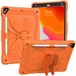 Hoes iPad Hoes voor iPad 10,2 inch 2021/2020/2019 met schouderriem, robuuste schokbestendige beschermhoes met vlinderhouder voor 9e /8e /7e gen, oranje