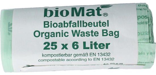 BioMat Composteerbare Vuilniszakken 6L - 25 Stuks