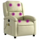 vidaXL Elektrische Massagestoel Crème Leer
