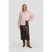 Ruby Imitatieleren Midi Rok Met Split Donkerbruin
