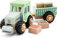 New Classic Toys Houten Tractor met Aanhanger - Groen