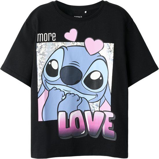 NAME IT NKFFORA STITCH SS NREG TOP BOX NOOS WDI T-shirt Meisjes Zwart