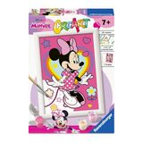 Ravensburger CreArt: Disney Minnie — Schilderij met cijfers voor kinderen vanaf 7 jaar, inclusief schilderset met planken, frame, penseel en kleuren, 14 x 19 cm, cadeau-ideeën