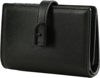 FURLA Leren Portemonnee Flow Compact Wallet Nero Zwart