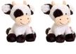 Keel Toys Set van 3x stuks pluche zwart/witte koe/koeien knuffels 14 cm