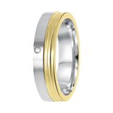 Lucardi Dames Vriendschapsring Bilbao zirkonia - Ring - Cadeau - Echt Zilver - Zilver en Goudkleurig