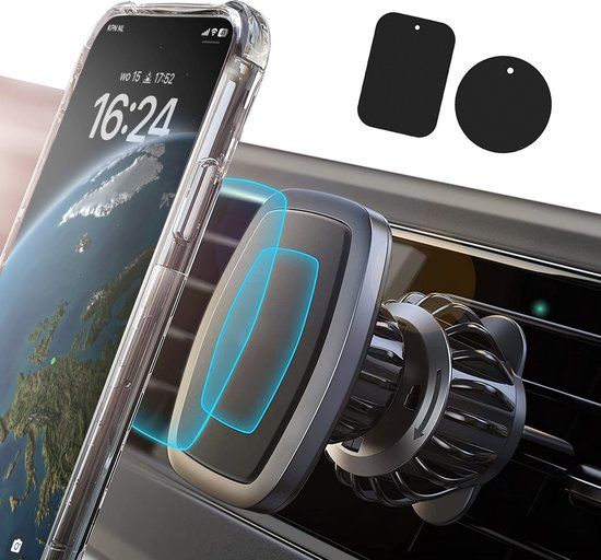 Magnetische Telefoonhouder Auto Ventilatie - Zwart - Universeel - Bofacom