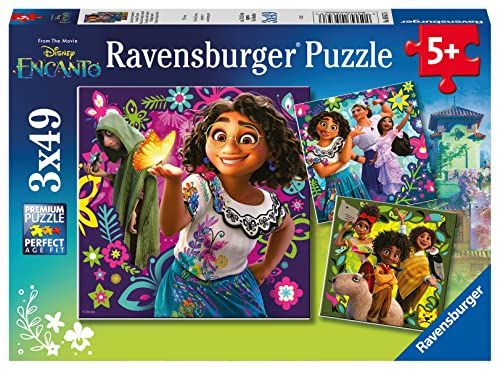 RAVENSBURGER PUZZLE 05657 Ravensburger kinderpuzzel 05657-Lasst jullie betoveren 3x49 stukjes Disney Encanto puzzel voor kinderen vanaf 5 jaar
