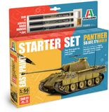 Italeri Modelbouwpakket Militaire voertuigen - 75003 Panther Sd.Kfz.171 Ausf. A WWII - Duitse Middelzware Tank - Starter Set Plastic - 1:56 - Modelbouw