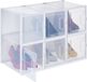 Merkloos Relaxdays schoenenbox, set van 6, stapelbaar, tot maat 42, schoenen organizer met ventilatiegaatjes, doorzichtig