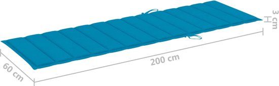 vidaXL Ligbed inklapbaar met kussen massief acaciahout